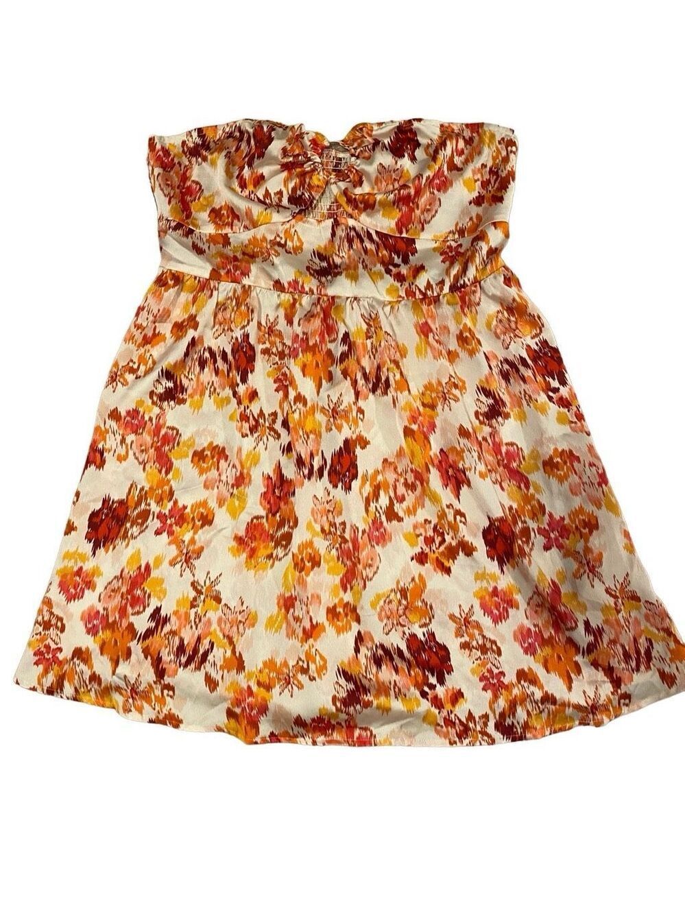 Strapless Floral Mini Sun Dress Flower Beach Coverup Tube Top Coastal Travel Vac